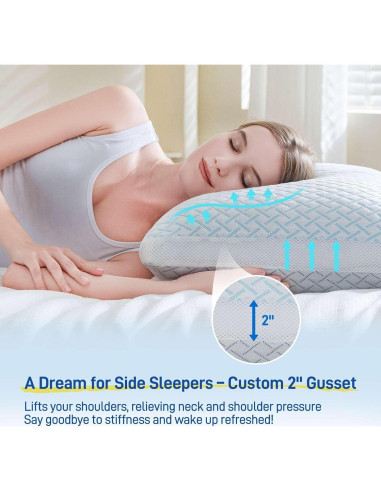Almohada Ajustable Hipoalergénica Alkyonos Queen Espuma Viscoelástica