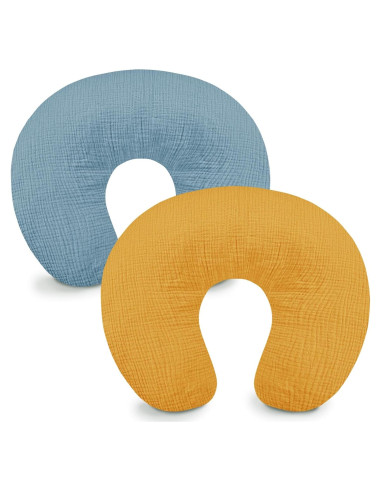 Cubiertas de Almohada de Lactancia Hooyax 2 Piezas Algodón Muslin