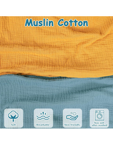 Cubiertas de Almohada de Lactancia Hooyax 2 Piezas Algodón Muslin