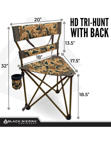 Silla Tripode Plegable Black Sierra HCH-004 136 Kg Camo Silla Tripode Plegable Black Sierra HCH-004 136 Kg Camo