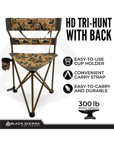 Silla Tripode Plegable Black Sierra HCH-004 136 Kg Camo