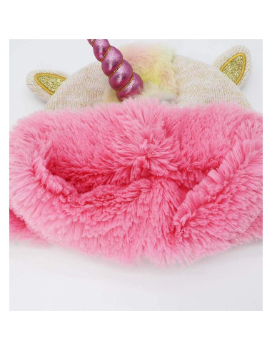 Gorro de Invierno Unicornio Brillante para Niñas 2-8 Años