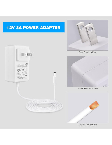 Adaptador de Corriente iNextStation 12V 3A para LED y LCD Adaptador de Corriente iNextStation 12V 3A para LED y LCD