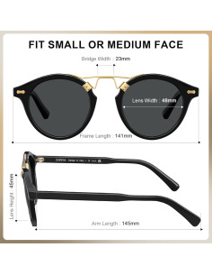Gafas de sol polarizadas CARFIA para hombres, marco negro, protección UV 2