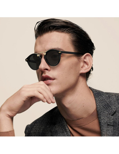 Gafas de sol polarizadas CARFIA para hombres, marco negro, protección UV
