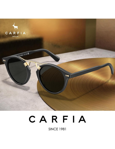 Gafas de sol polarizadas CARFIA para hombres, marco negro, protección UV Gafas de sol polarizadas CARFIA para hombres, marco negro, protección UV