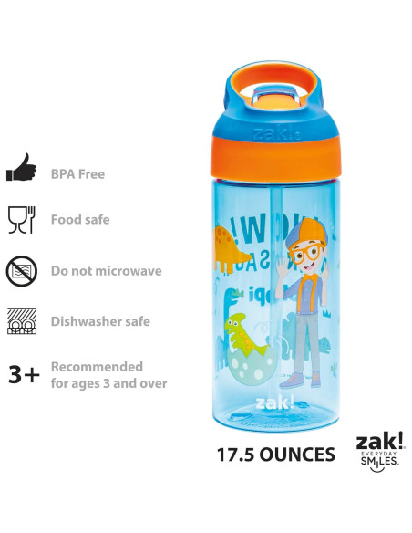Botella de Agua para Niños Blippi Zak Designs 517 ml - 2 Unidades Botella de Agua para Niños Blippi Zak Designs 517 ml - 2 Unidades