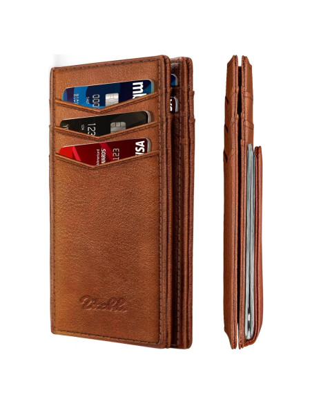 Billetera Slim Zitahli para Hombres - Cuero Bifold RFID 12 Tarjetas Billetera Slim Zitahli para Hombres - Cuero Bifold RFID 12 Tarjetas