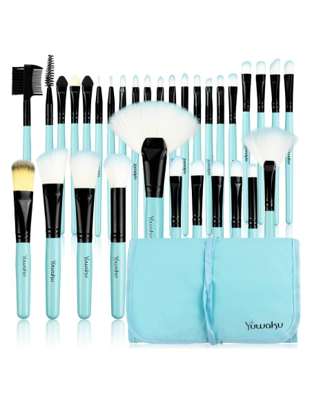 Juego de Brochas de Maquillaje Daxstar 32 Piezas Azul Juego de Brochas de Maquillaje Daxstar 32 Piezas Azul