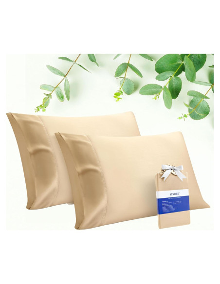 Funda de Almohada Reina Stnomy Eucalipto Tencel 300TC Champagne Funda de Almohada Reina Stnomy Eucalipto Tencel 300TC Champagne