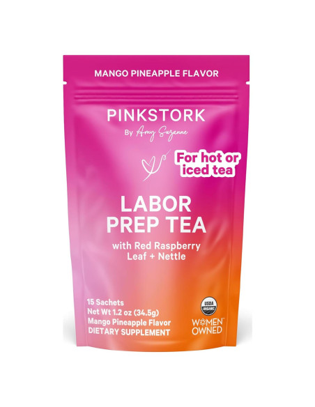 Té de Preparación para el Trabajo de Parto Pink Stork - Mango Piña Té de Preparación para el Trabajo de Parto Pink Stork - Mango Piña
