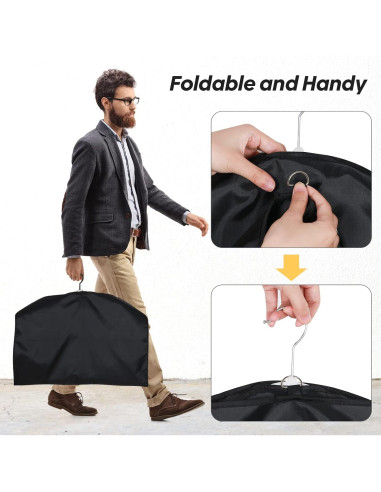 Bolsa de Ropa Colgante Vodiver 101.6 cm Nylon Negro - 2 Piezas