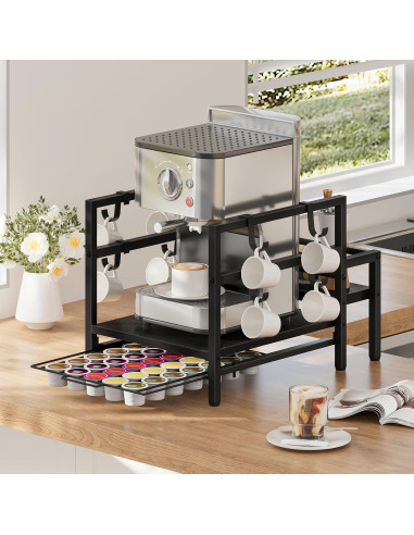 Soporte para K Cup HOOBRO Negro, Organizador de 35 Cápsulas