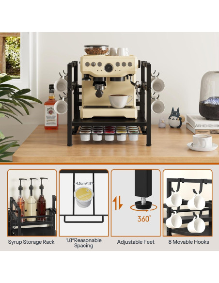 Soporte para K Cup HOOBRO Negro, Organizador de 35 Cápsulas Soporte para K Cup HOOBRO Negro, Organizador de 35 Cápsulas