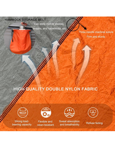 Hamaca de Camping Taihe 270x139 cm Nylon Ligera 181 kg