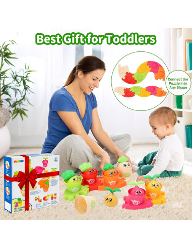 Juguetes Montessori MOONTOY 18 Pcs Macetas y Puzzles 1-3 Años