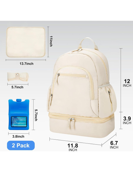 Mochila para extractor de leche Spectra S1/S2 beige con enfriador Mochila para extractor de leche Spectra S1/S2 beige con enfriador