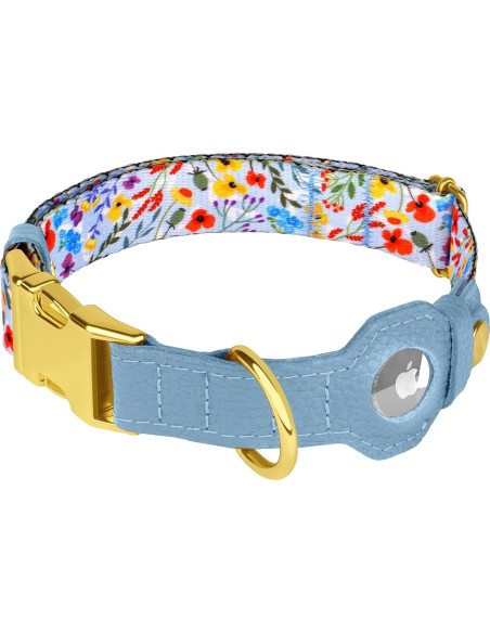 Collar para Perros Budkas AirTag Ajustable Cuero Floral 23-31 cm Collar para Perros Budkas AirTag Ajustable Cuero Floral 23-31 cm