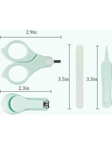 Kit de Uñas para Bebés Gloval Baby 4 en 1 Verde