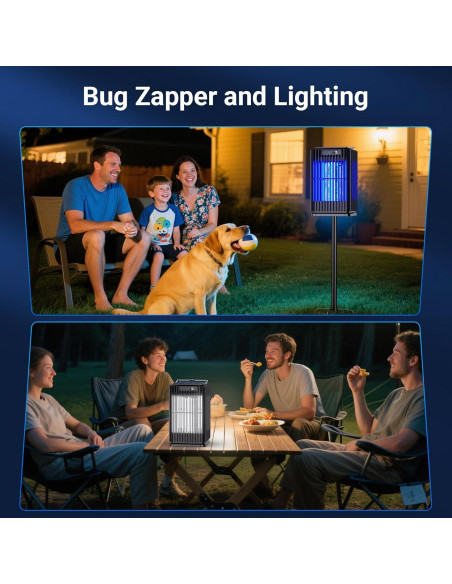 Zapper Solar de Insectos Zwiran 5000mAh Impermeable Negro Zapper Solar de Insectos Zwiran 5000mAh Impermeable Negro