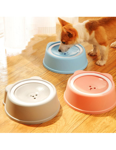 Tazón Antisalpicaduras para Perros y Gatos Yaruiguang 1L Rosa