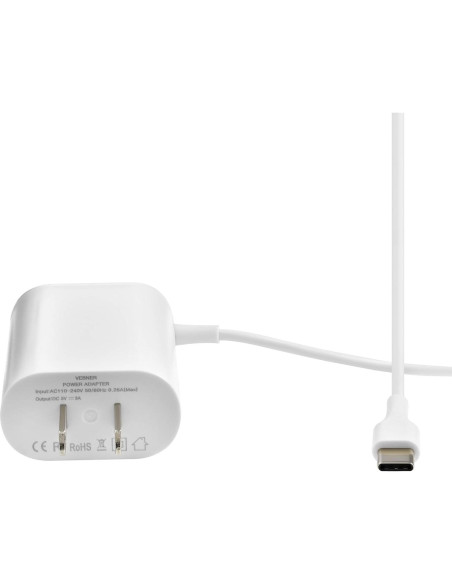 Adaptador de Poder USB-C 1.83m Vebner Compatible Google WiFi Adaptador de Poder USB-C 1.83m Vebner Compatible Google WiFi