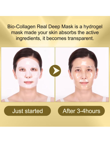Mascarilla Facial de Colágeno SEWOG Hidratante Antienvejecimiento 4 Pzas
