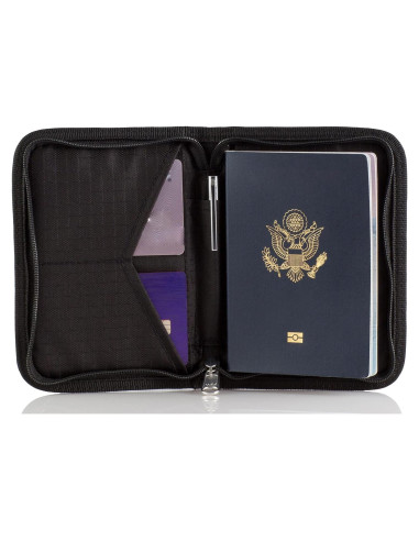Portapasaportes y Cartera de Viaje Zero Grid - Negro - RFID