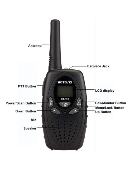Walkie Talkies Retevis RT628 para Niños - 4 Paquete, Largo Alcance Walkie Talkies Retevis RT628 para Niños - 4 Paquete, Largo Alcance