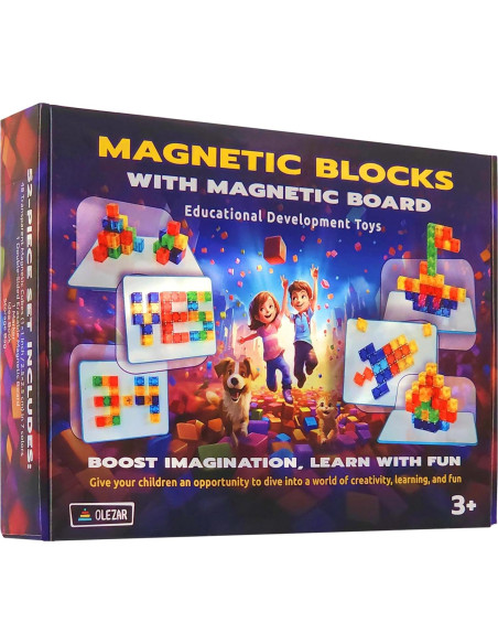 Set de 48 Bloques Magnéticos Transparentes 1" LOCKER STEM 2-en-1 Set de 48 Bloques Magnéticos Transparentes 1" LOCKER STEM 2-en-1