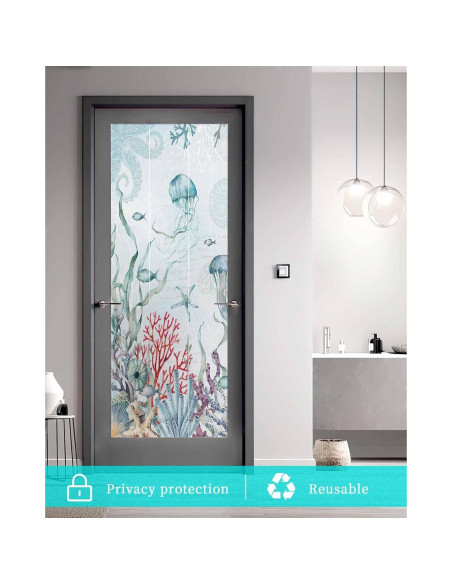 Película de Privacidad Azul para Ventanas Zadaling 45x100cm Película de Privacidad Azul para Ventanas Zadaling 45x100cm
