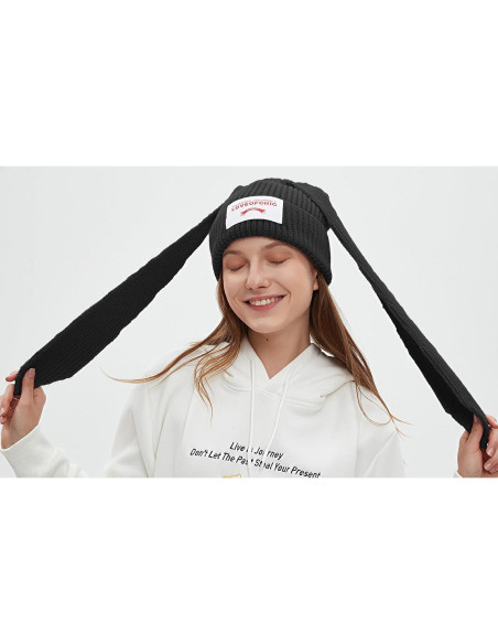 Gorro de Conejo YIKOEE para Mujeres - Tejido Suave y Acogedor Gorro de Conejo YIKOEE para Mujeres - Tejido Suave y Acogedor