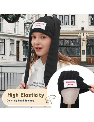 Gorro de Conejo YIKOEE para Mujeres - Tejido Suave y Acogedor