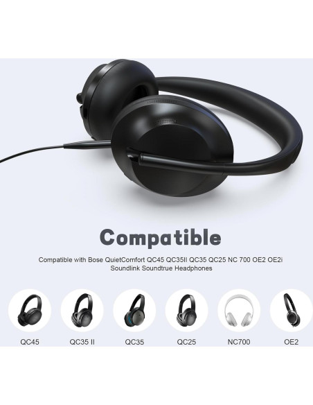 Cable de Audio 3.5mm a 2.5mm Toeasor para Auriculares Bose Cable de Audio 3.5mm a 2.5mm Toeasor para Auriculares Bose
