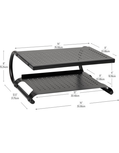 Soporte para Monitor Metal Mind Reader 2 Niveles Ventilado 35.56x31.75x15.24cm Negro