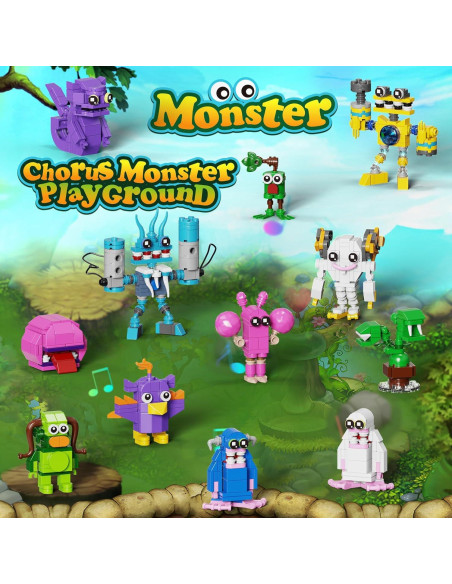 Juego de Construcción Monstruos Cantores 12 en 1 MYFUNTOY 637 Piezas Juego de Construcción Monstruos Cantores 12 en 1 MYFUNTOY 637 Piezas