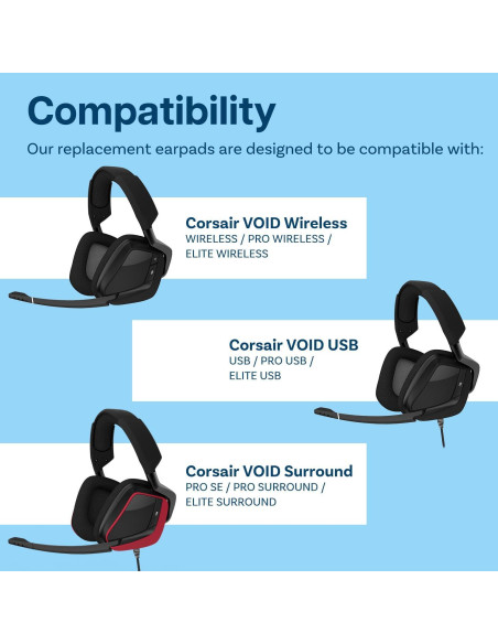 Almohadillas de Reemplazo MMOBIEL para Corsair Void Elite - Negro Almohadillas de Reemplazo MMOBIEL para Corsair Void Elite - Negro