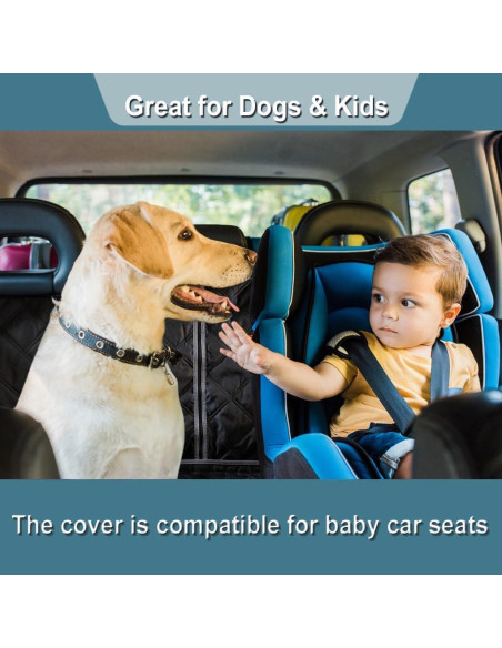 Funda de Asiento de Coche ZQ para Perros Impermeable Negro Funda de Asiento de Coche ZQ para Perros Impermeable Negro