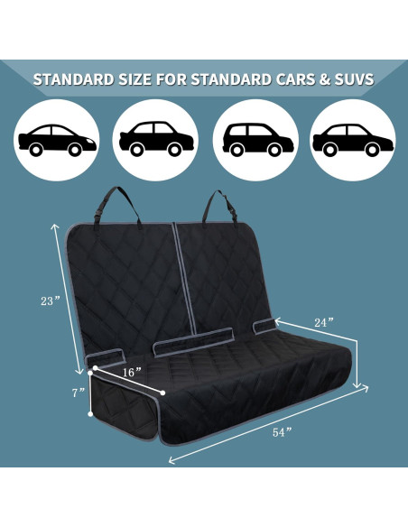 Funda de Asiento de Coche ZQ para Perros Impermeable Negro Funda de Asiento de Coche ZQ para Perros Impermeable Negro