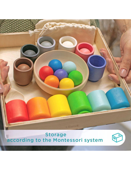 Juguete Montessori Ulanik Bolas en Tazas 12 meses + Clasificación Juguete Montessori Ulanik Bolas en Tazas 12 meses + Clasificación