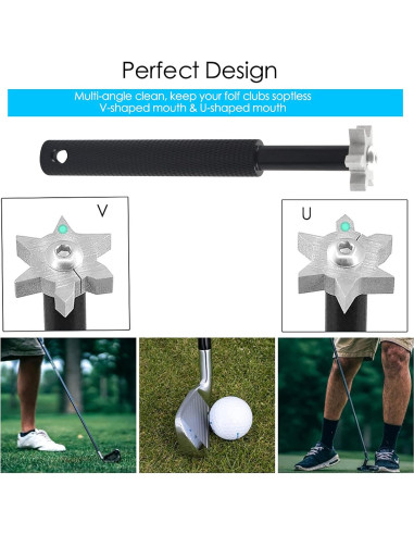 Kit de Afilador y Cepillo de Golf VIPMOON 3 en 1 - Negro