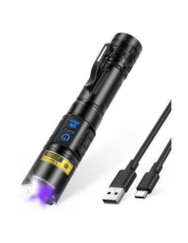 Linterna UV 395nm DARKBEAM Recargable USB 2en1 para Camping