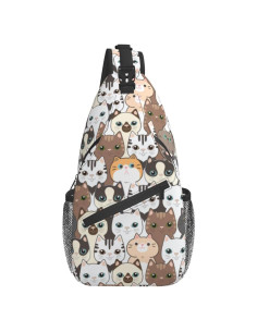 Mochila Bandolera Unisex BCQJNB Gato Kawaii 17L