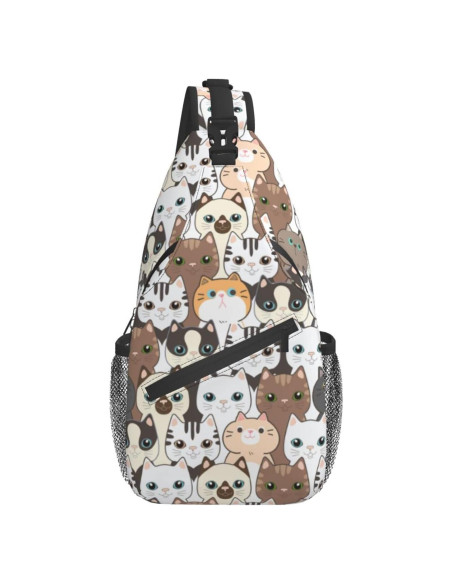 Mochila Bandolera Unisex BCQJNB Gato Kawaii 17L Mochila Bandolera Unisex BCQJNB Gato Kawaii 17L