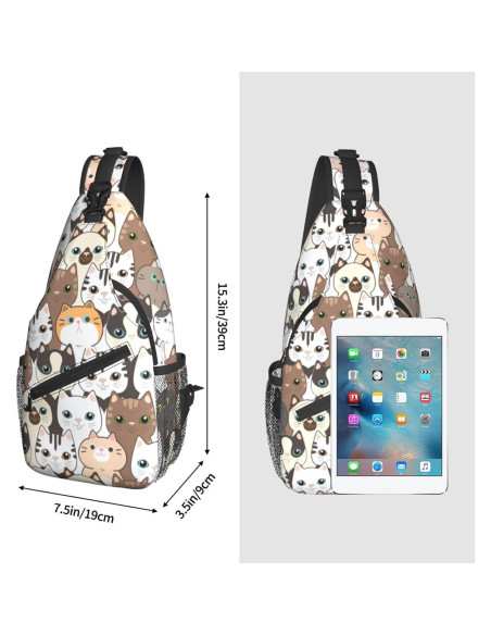 Mochila Bandolera Unisex BCQJNB Gato Kawaii 17L Mochila Bandolera Unisex BCQJNB Gato Kawaii 17L