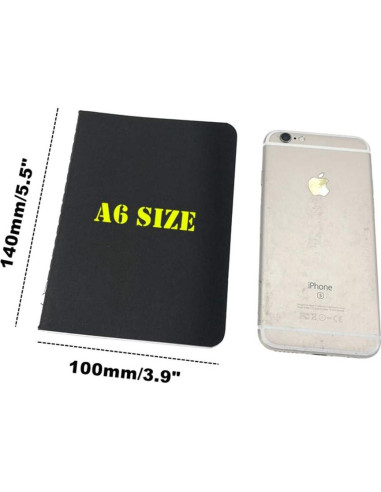 Cuaderno de Bolsillo A6 ALIMITOPIA 6 Pack Cubierta Negra