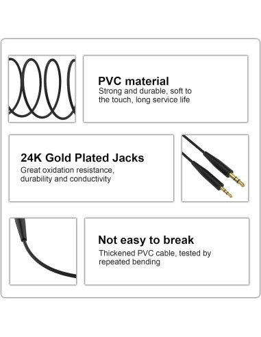 Cable de audio 3.5mm a 2.5mm Arzweyk para Bose y más