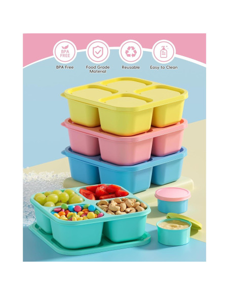 Juego de 4 Contenedores Reutilizables Canfanni para Snacks Juego de 4 Contenedores Reutilizables Canfanni para Snacks