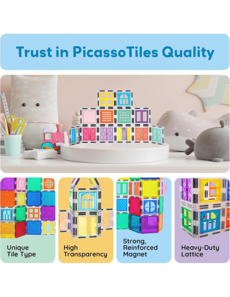 Juego de Construcción Magnético PicassoTiles 30 Piezas STEM Juego de Construcción Magnético PicassoTiles 30 Piezas STEM