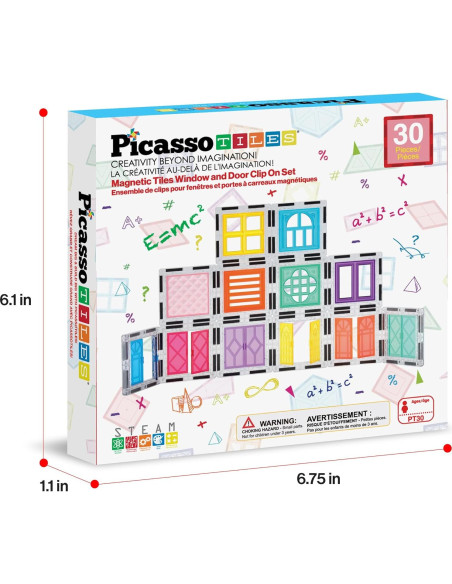 Juego de Construcción Magnético PicassoTiles 30 Piezas STEM Juego de Construcción Magnético PicassoTiles 30 Piezas STEM